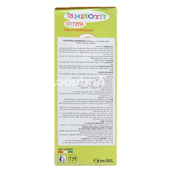 Siro Fitobimbi Appetito hỗ trợ tăng cường tiêu hóa cho bé chai 200ml
