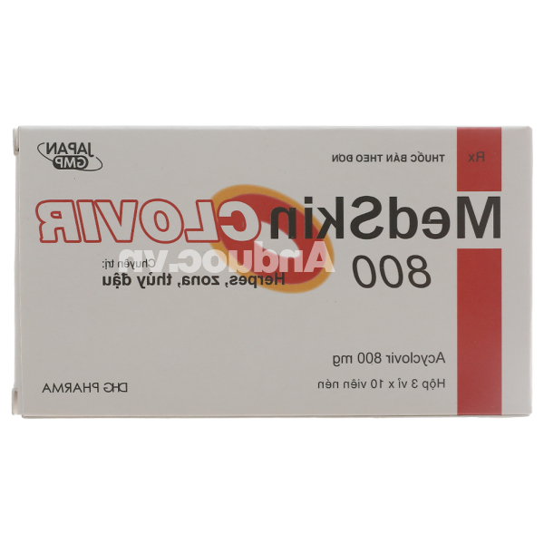 Medskin Clovir 800 thuốc trị và ngừa virus (3 vỉ x 10 viên)
