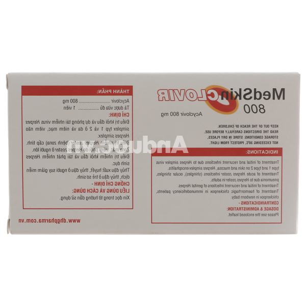 Medskin Clovir 800 thuốc trị và ngừa virus (3 vỉ x 10 viên)