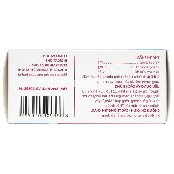 Hapacol CS Day trị triệu chứng cảm cúm, cảm lạnh (10 vỉ x 10 viên)