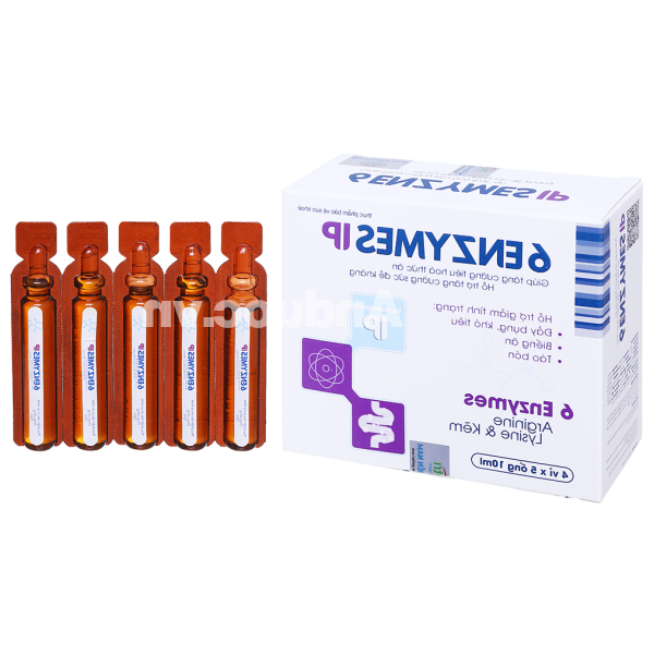 Siro 6 Enzymes IP tăng cường tiêu hóa, tăng đề kháng hộp 20 ống x 10ml
