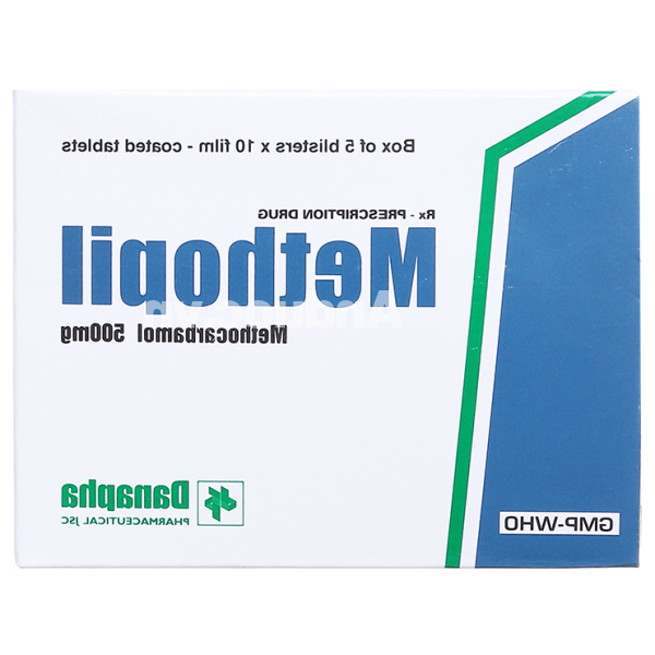 Methopil 500mg trị đau lưng cấp tính do co thắt cơ, xương, khớp (5 vỉ x 10 viên)