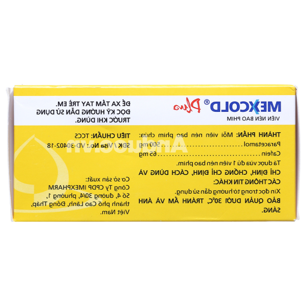Mexcold Plus giảm đau, hạ sốt (10 vỉ x 10 viên)