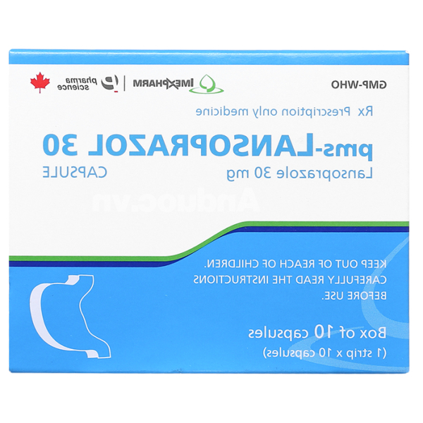 Pms-Lansoprazol 30 trị trào ngược dạ dày, thực quản (1 vỉ x 10 viên)