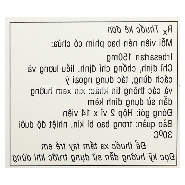 Trionstrep 150mg trị tăng huyết áp, bệnh thận do đái tháo đường (2 vỉ x 14 viên)