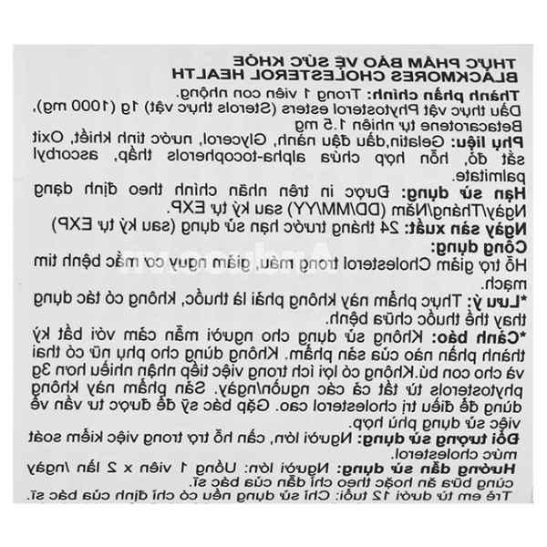 Blackmores Cholesterol Health hỗ trợ giảm cholesterol lọ 60 viên