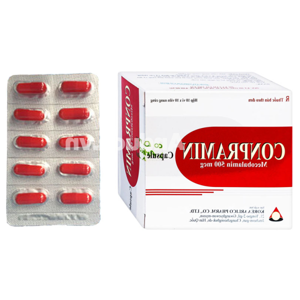 Conpramin capsule 500mcg trị bệnh lý thần kinh ngoại biên (10 vỉ x 10 viên)