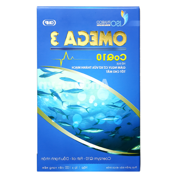Dầu cá IsoPharco Omega 3 CoQ10 đẹp da, tốt cho mắt chai 100 viên