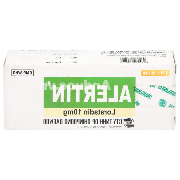 Alertin 10mg trị viêm mũi dị ứng, nổi mề đay, ngứa (3 vỉ x 10 viên)
