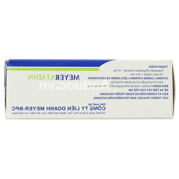 Meyeratadin 10mg trị viêm mũi dị ứng, mày đay (10 vỉ x 10 viên)