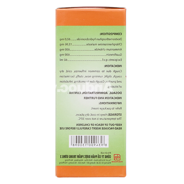 Siro ho TW3 giảm các triệu chứng ho do cảm lạnh, cảm cúm, dị ứng chai 60ml