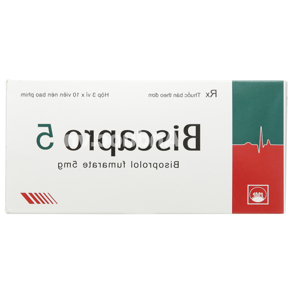 Biscapro 5 trị tăng huyết áp, đau thắt ngực (3 vỉ x 10 viên)