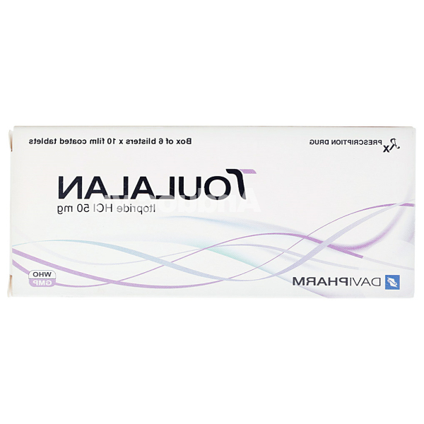 Toulalan 50mg trị triệu chứng dạ dày - ruột như chướng bụng, chán ăn (6 vỉ x 10 viên)