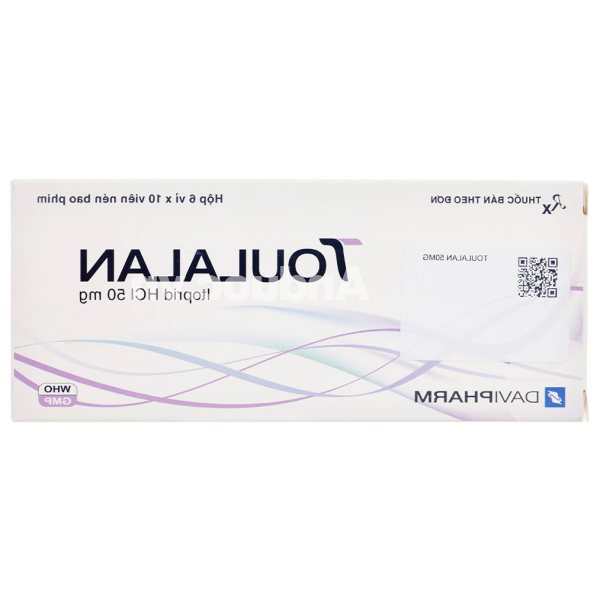 Toulalan 50mg trị triệu chứng dạ dày - ruột như chướng bụng, chán ăn (6 vỉ x 10 viên)