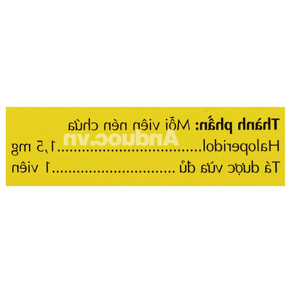 Haloperidol Danapha 1.5mg trị tâm thần phân liệt (10 vỉ x 25 viên)