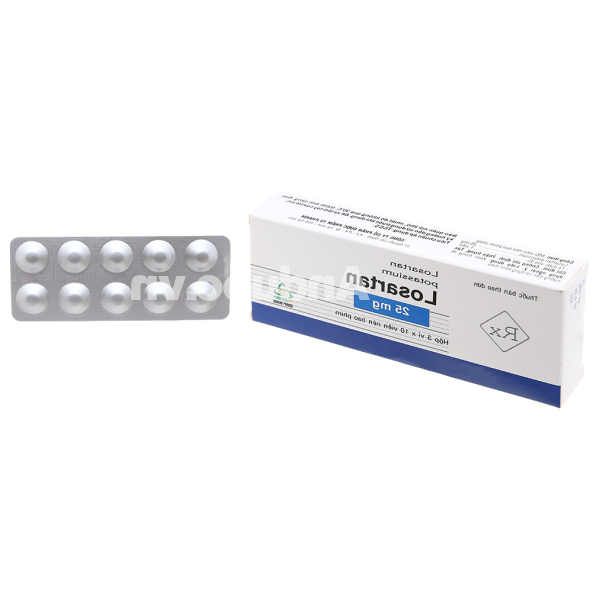 Losartan TV.Pharm 25mg trị tăng huyết áp (3 vỉ x 10 viên)