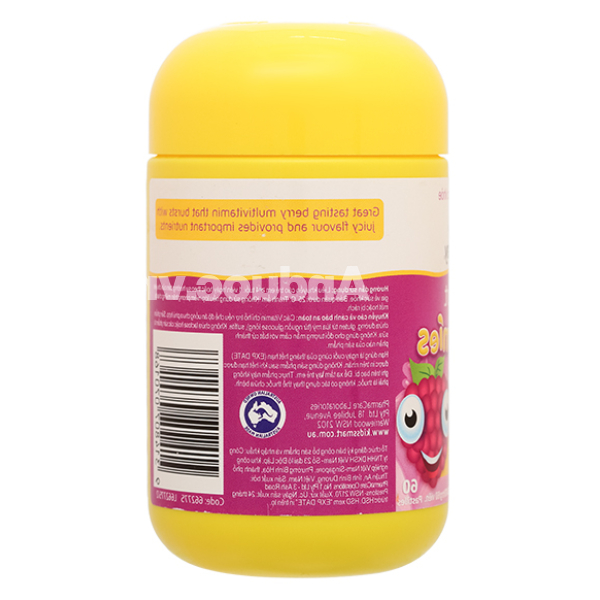 Kẹo dẻo Kids Smart Vita Gummies MultiVitamin bổ sung vitamin chai 60 viên