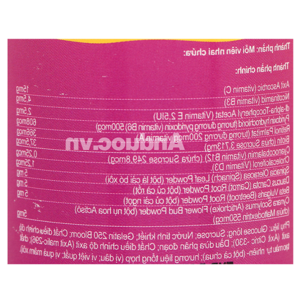 Kẹo dẻo Kids Smart Vita Gummies MultiVitamin bổ sung vitamin chai 60 viên
