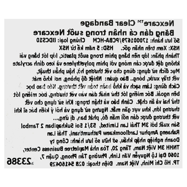 Băng cá nhân Nexcare trong suốt gói 10 miếng (19mm x 72mm)