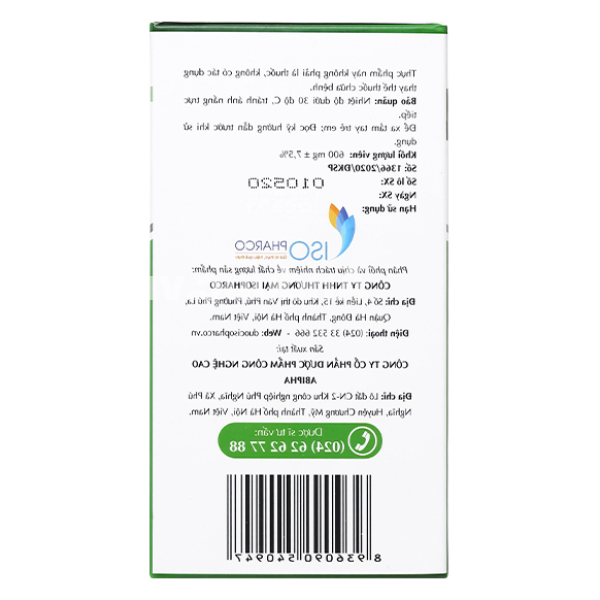 IsoPharco Kim Tiền Thảo giảm nguy cơ hình thành sỏi thận hộp 60 viên
