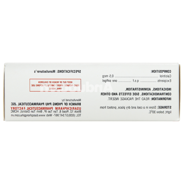 Richcalusar 0.5mcg trị loãng xương, thiểu năng tuyến cận giáp (3 vỉ x 10 viên)
