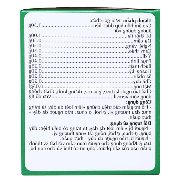 Cốm Dạ Dày Ích Nhân hỗ trợ giảm viêm loét dạ dày hộp 10 gói x 8g