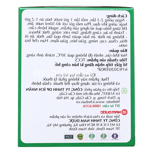 Cốm Dạ Dày Ích Nhân hỗ trợ giảm viêm loét dạ dày hộp 10 gói x 8g