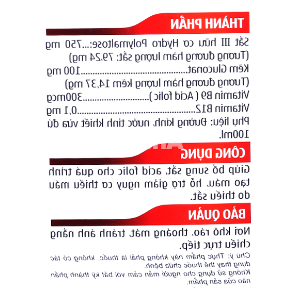Siro Sắt Hữu Cơ Polymax King Baby hỗ trợ giảm nguy cơ thiếu máu hộp 20 ống x 10ml