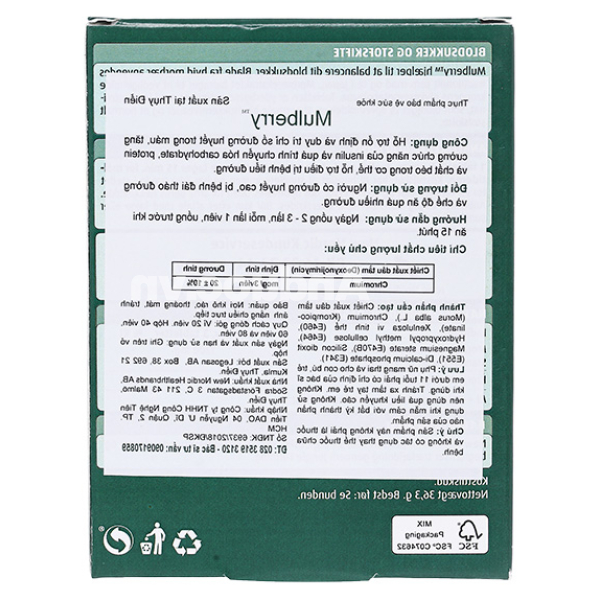 New Nordic Mulberry hỗ trợ ổn định đường huyết trong máu hộp 40 viên