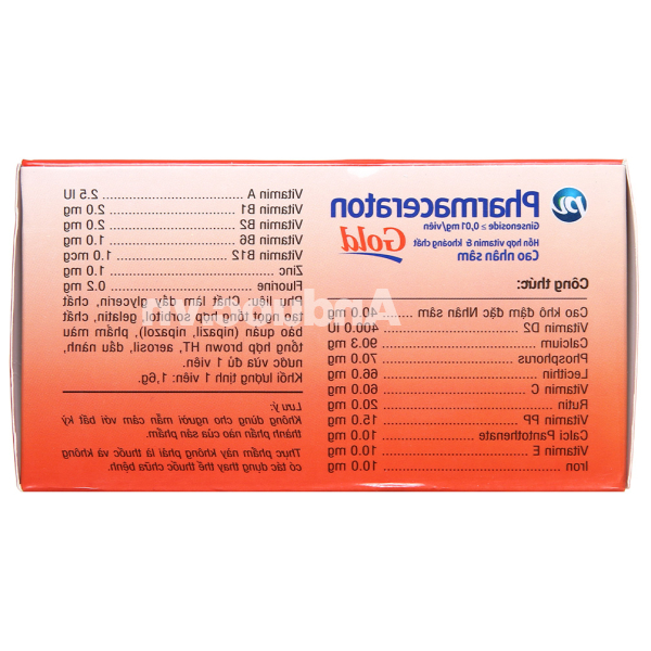 Pharmaceraton Gold PV bổ sung vitamin và khoáng chất hộp 60 viên