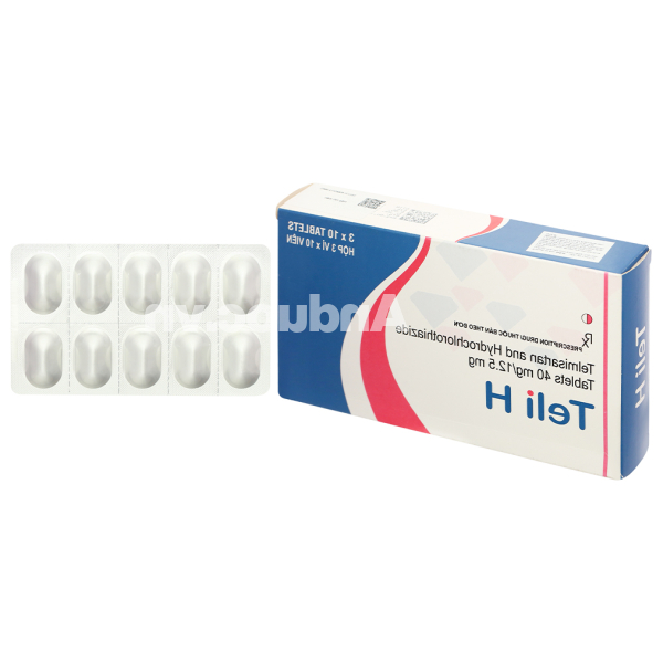 Teli H 40mg/12.5mg trị tăng huyết áp vô căn (3 vỉ x 10 viên)