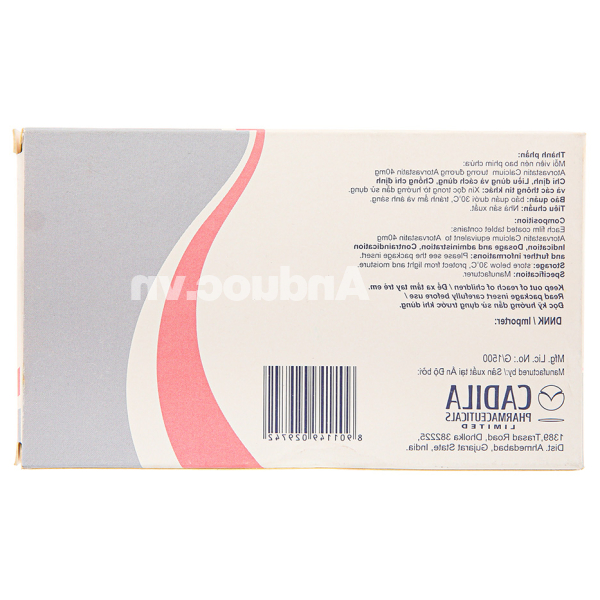 Caditor 40 trị tăng cholesterol huyết (3 vỉ x 10 viên)