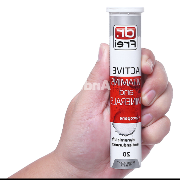 Viên sủi Dr. Frei Active Vitamins And Minerals + Lycopene tuýp 20 viên