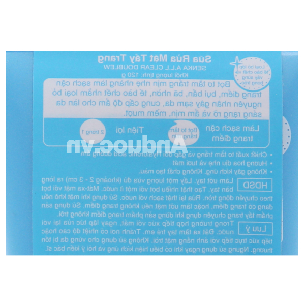 Sữa rửa mặt Senka All Clear DoubleW tẩy trang sạch sâu tuýp 120g