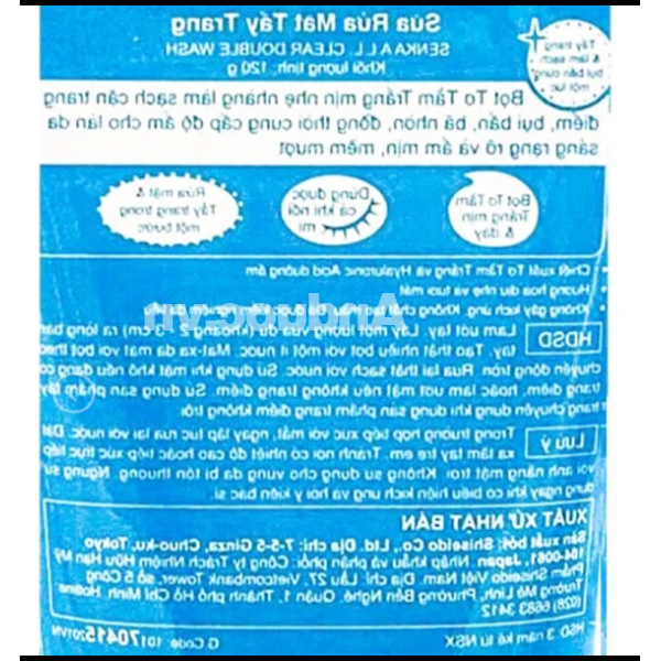 Sữa rửa mặt Senka All Clear DoubleW tẩy trang sạch sâu tuýp 120g