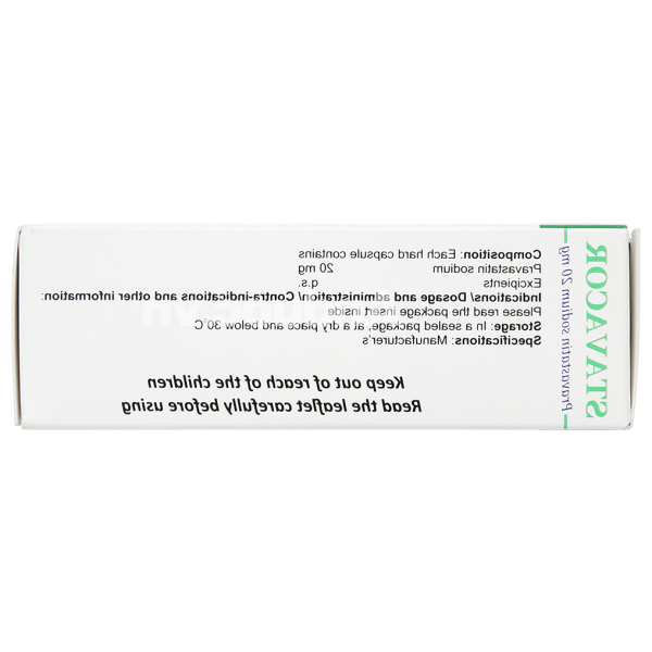 Stavacor 20mg trị tăng cholesterol máu, rối loạn mỡ máu hỗn hợp (3 vỉ x 10 viên)