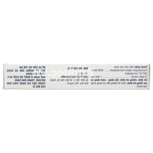 Alpha Chymotrypsin trị phù nề sau chấn thương, phẫu thuật, bỏng (2 vỉ x 10 viên)