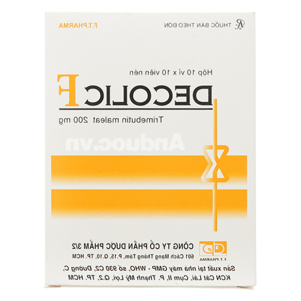 Decolic F trị chứng đau đường tiêu hóa (10 vỉ x 10 viên)