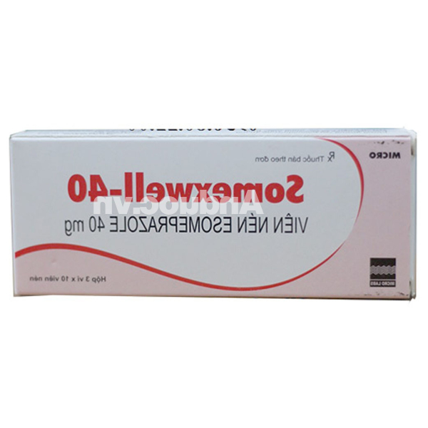 Somexwell-40 trị trào ngược dạ dày, thực quản (3 vỉ x 10 viên)