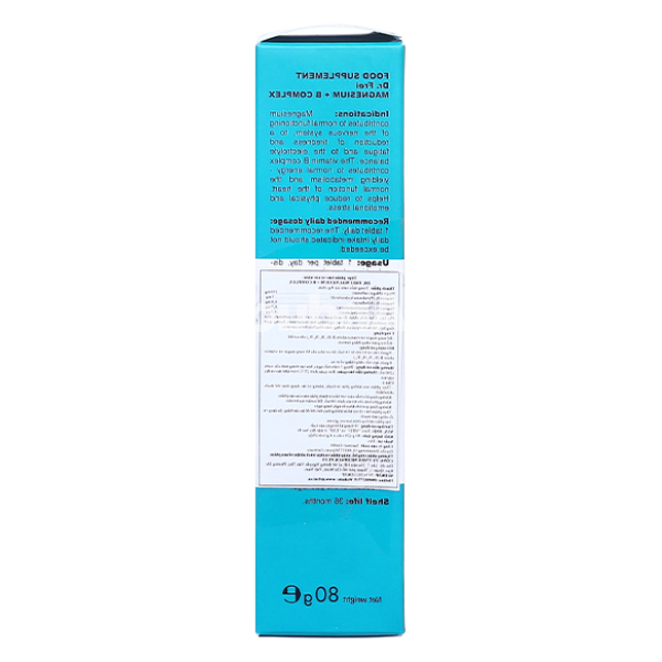 Viên sủi Dr. Frei Magnesium + B Complex hỗ trợ giảm stress tuýp 20 viên