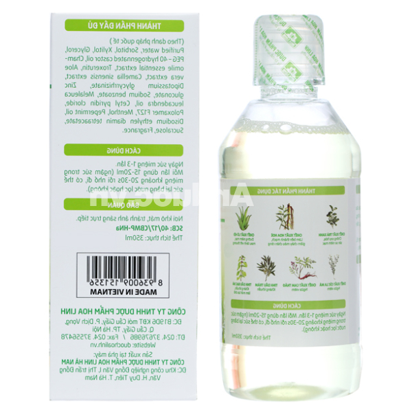 Nước súc miệng dược liệu Ngọc Châu làm sạch, khử mùi hôi chai 350ml