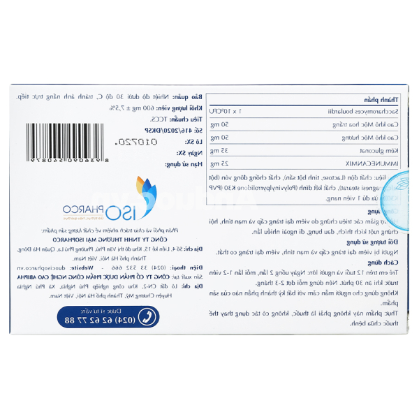 IsoPharco Tràng Nguyên Khang hỗ trợ giảm triệu chứng viêm đại tràng hộp 30 viên