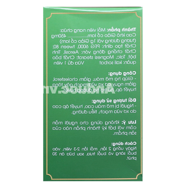 Giảo Cổ Lam Ích Nhân hỗ trợ hạ đường huyết, mỡ máu hộp 60 viên