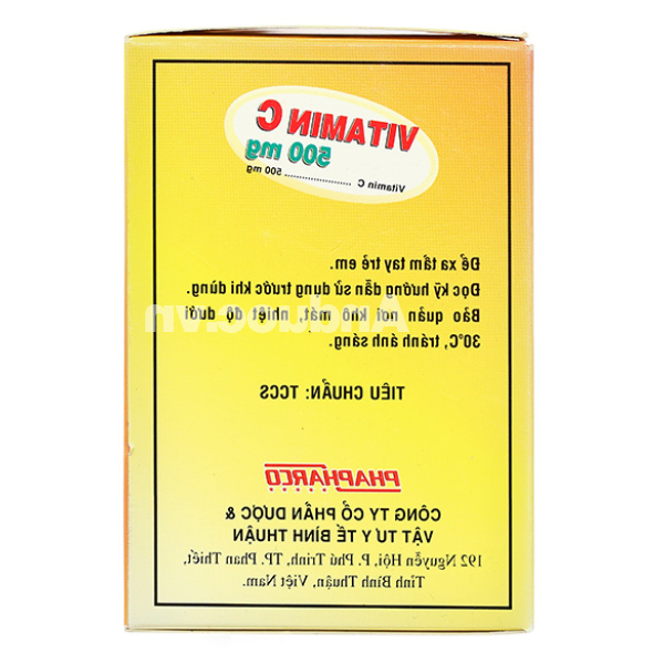 Vitamin C 500mg Phapharco phòng và trị thiếu hụt vitamin C (10 vỉ x 10 viên)