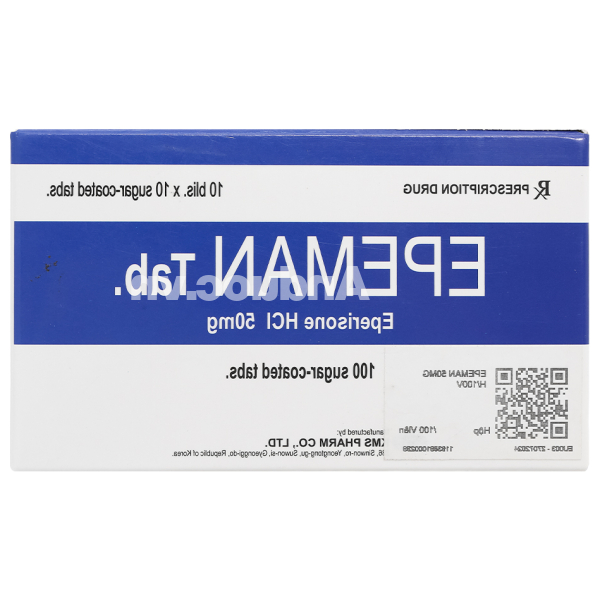 Epeman Tab. 50mg giúp cải thiện chứng tăng trương lực cơ, liệt cơ (10 vỉ x 10 viên)