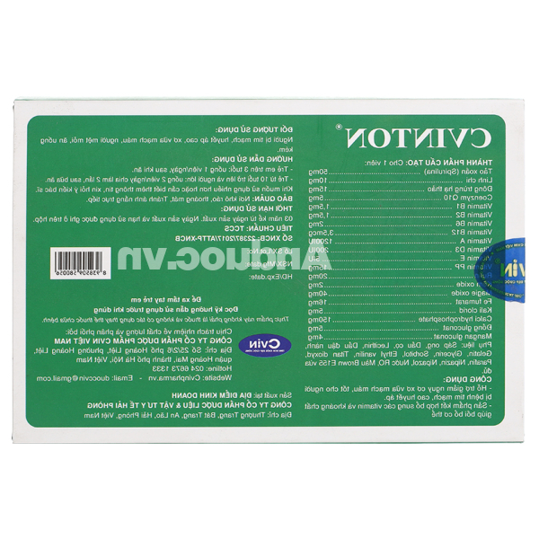 Cvinton giảm nguy cơ xơ vữa, tốt cho người bệnh tim mạch hộp 60 viên