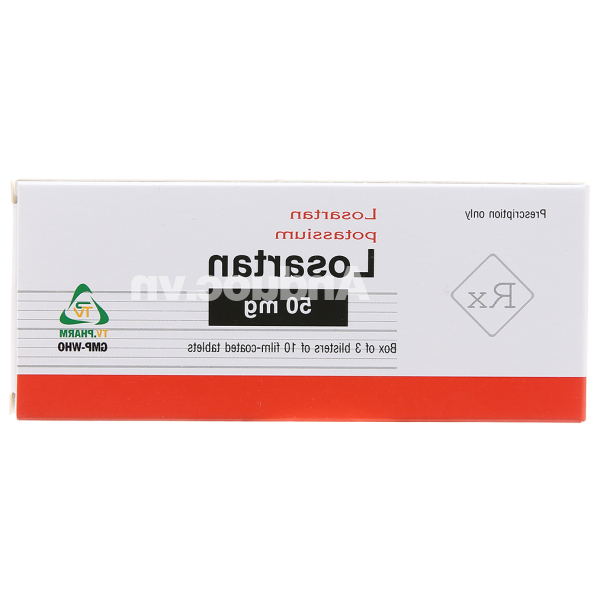 Losartan TV.Pharm 50mg trị tăng huyết áp (3 vỉ x 10 viên)