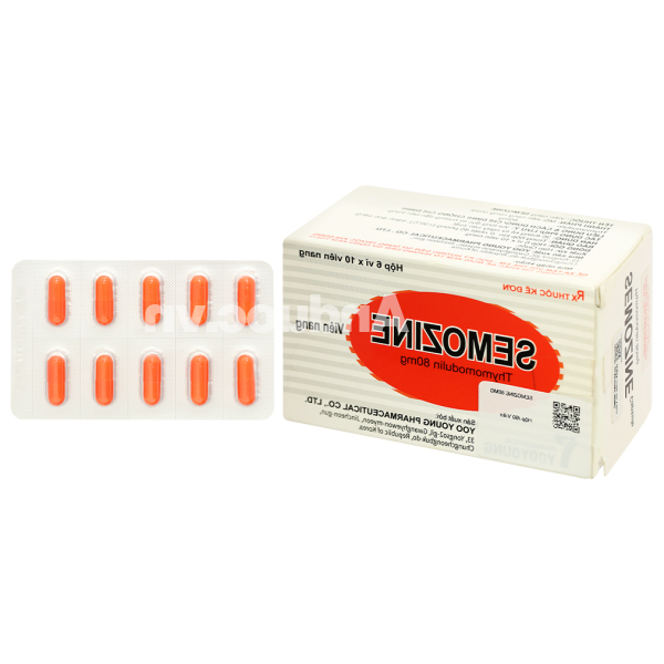 Semozine 80mg tăng cường miễn dịch, hỗ trợ trị nhiễm khuẩn hô hấp (6 vỉ x 10 viên)