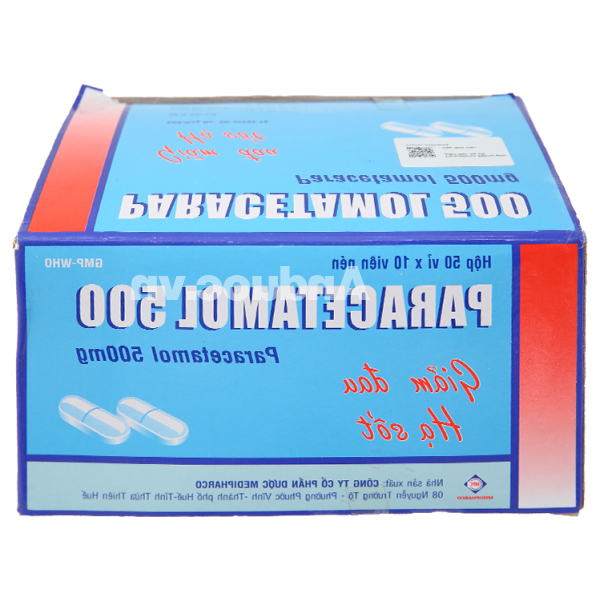 Paracetamol 500 Medipharco trị các triệu chứng đau từ nhẹ đến vừa (50 vỉ x 10 viên)