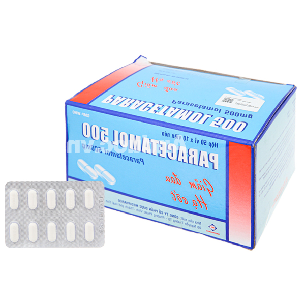 Paracetamol 500 Medipharco trị các triệu chứng đau từ nhẹ đến vừa (50 vỉ x 10 viên)